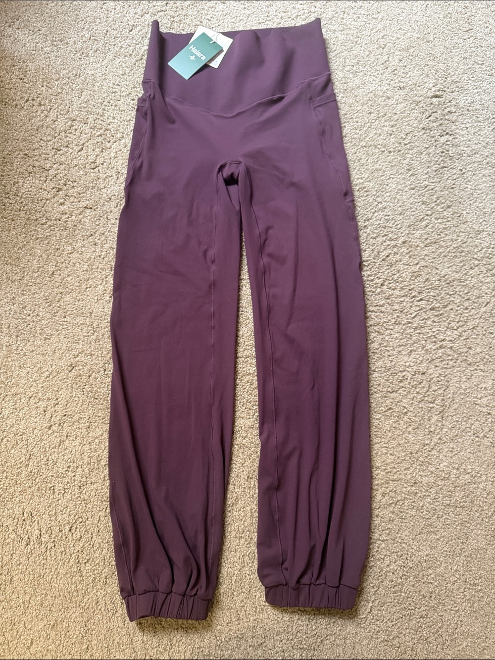 HALARA Women's Medium High-Waist Jogger Pants - Plum